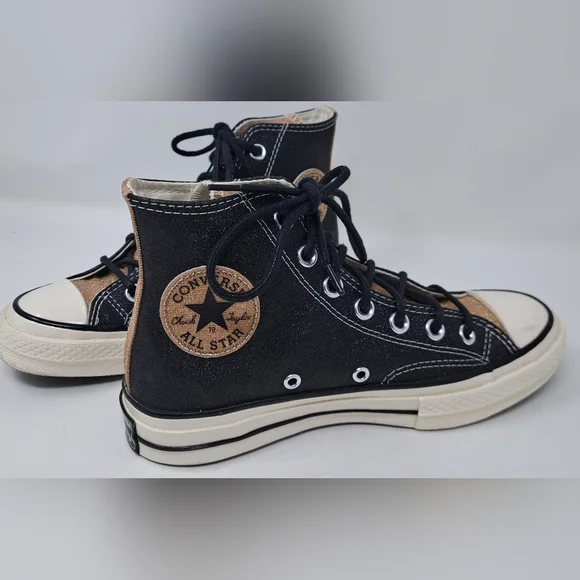 Converse Chuck Taylor Women's High Top Shoes Black Gold Glitter 6.5 US 37 EU - Picture 7 of 16